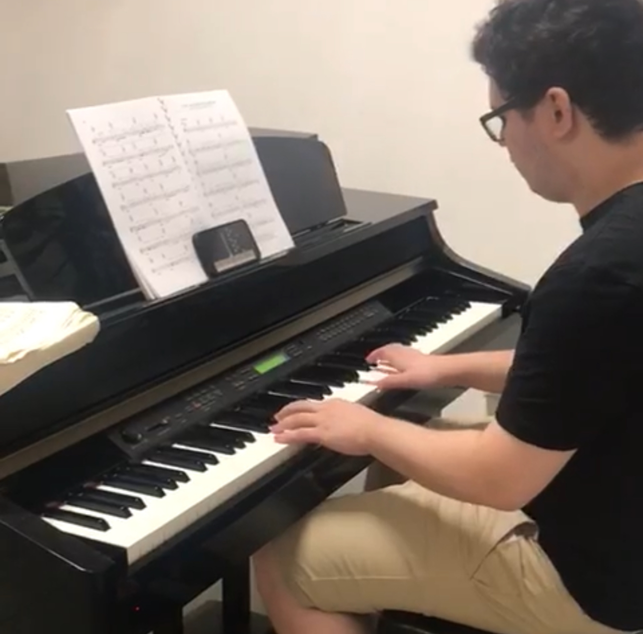 Jamie playing the piano